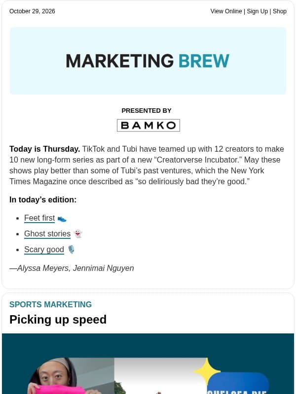 ☕ Hit the ground running email from Marketing Brew