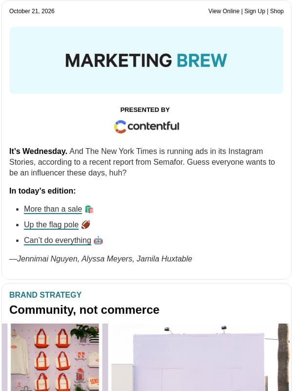 ☕ Come together email from Marketing Brew