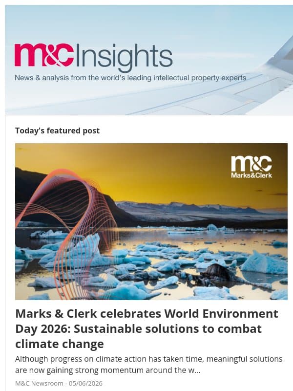 Marks & Clerk celebrates World Environment Day 2026: Sustainable solutions to combat climate change email from Marks & Clerk