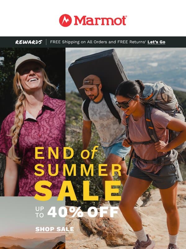 Happening Now: Up to 40% Off Summer Favorites email from Marmot