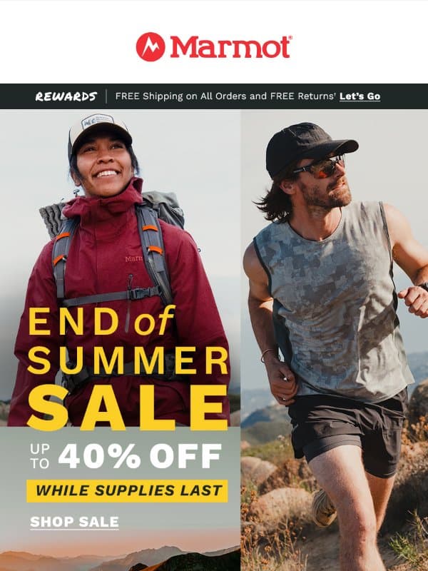 Up to 40% Off: Grab That Gear You Want email from Marmot