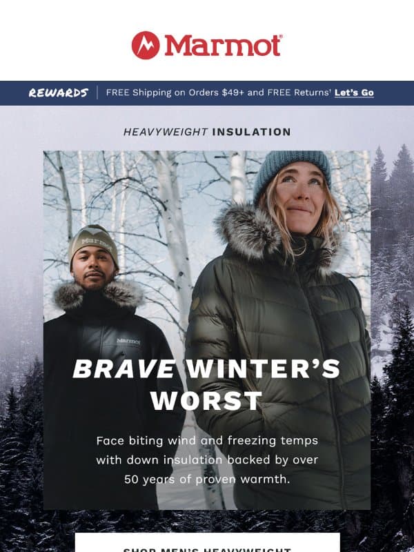 Seriously Warm Winter Coats email from Marmot
