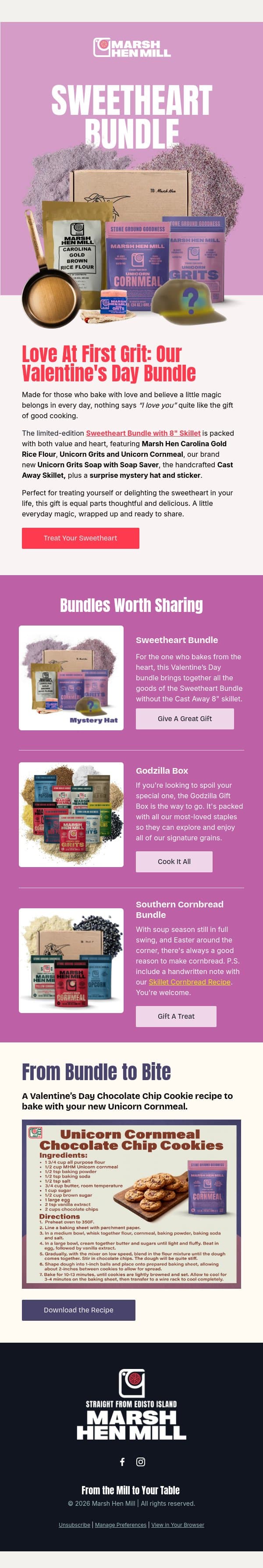 Treat Your Sweetheart to Our Limited-Edition Bundle 💕 email from Marsh Hen Mill screenshot