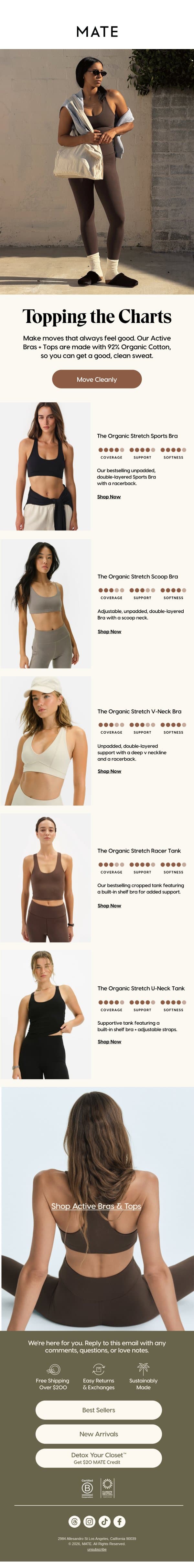 NOTHING TOPS OUR TOPS email from MATE the Label screenshot