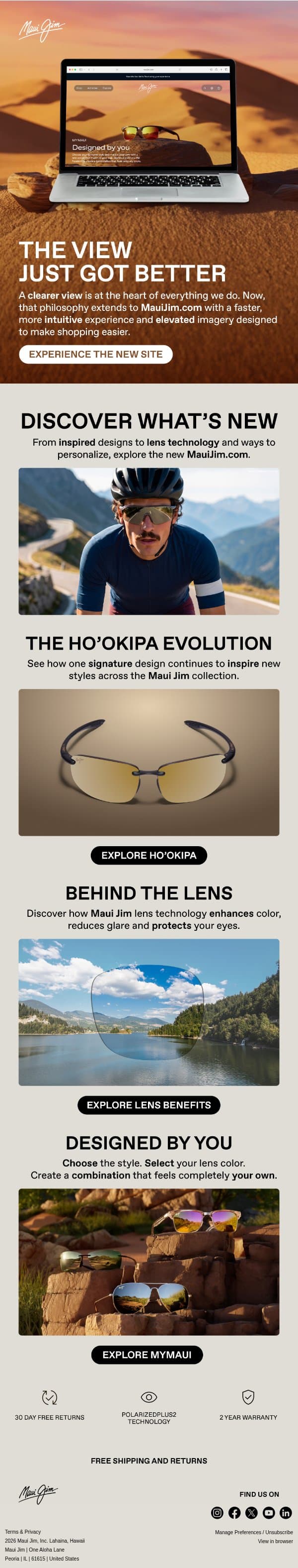 The view just got better email from Maui Jim screenshot