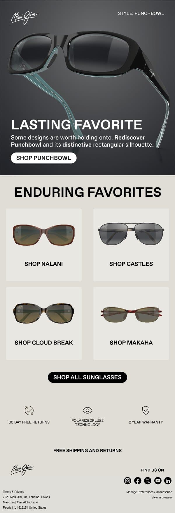 Rediscover Punchbowl email from Maui Jim screenshot