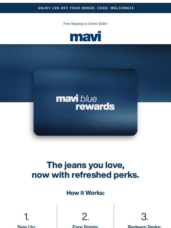 Join Mavi Blue Rewards email from Mavi