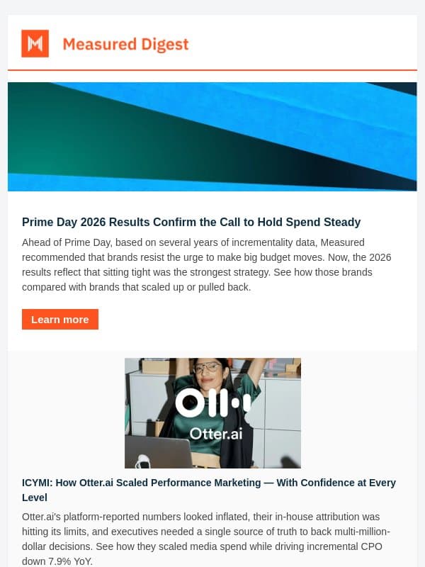 The Data Is In: Prime Day Didn't Reward Bigger Budgets. email from Measured