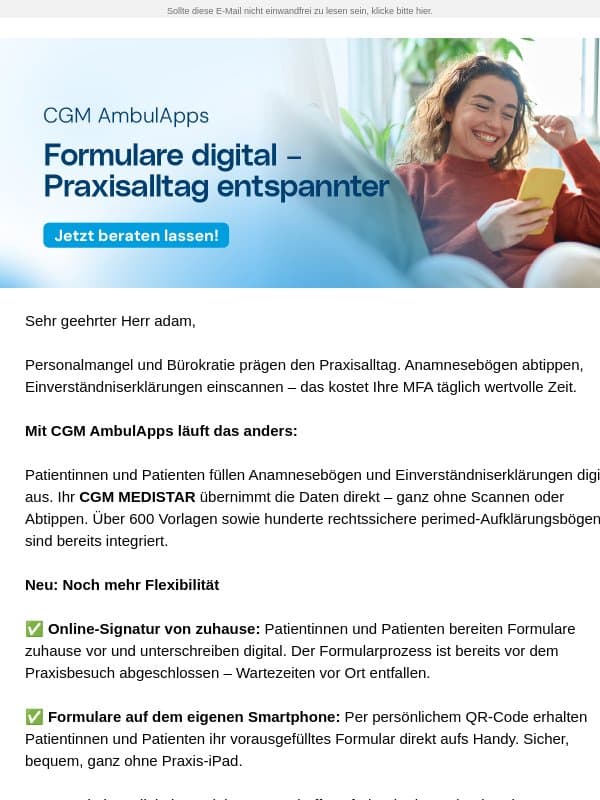 Wieviel Zeit verliert Ihr Team noch mit Scannen und Abtippen? email from Medistar