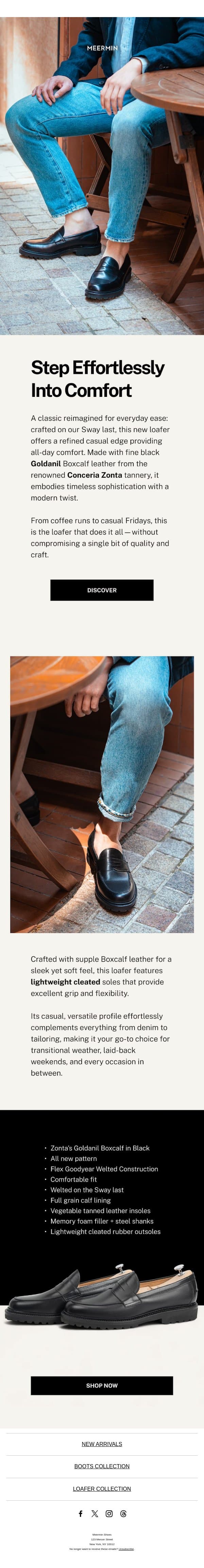 Step Effortlessly Into Comfort email from Meermin Mallorca screenshot