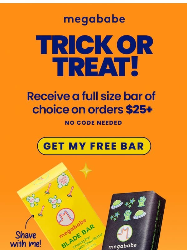 Weβre the house giving out full size bars π email from Megababe