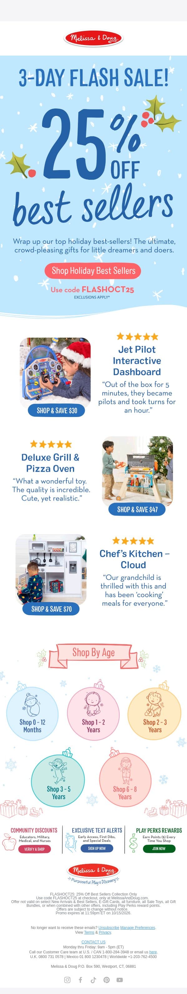 25% Off Best Sellers Starts NOW email from Melissa & Doug screenshot