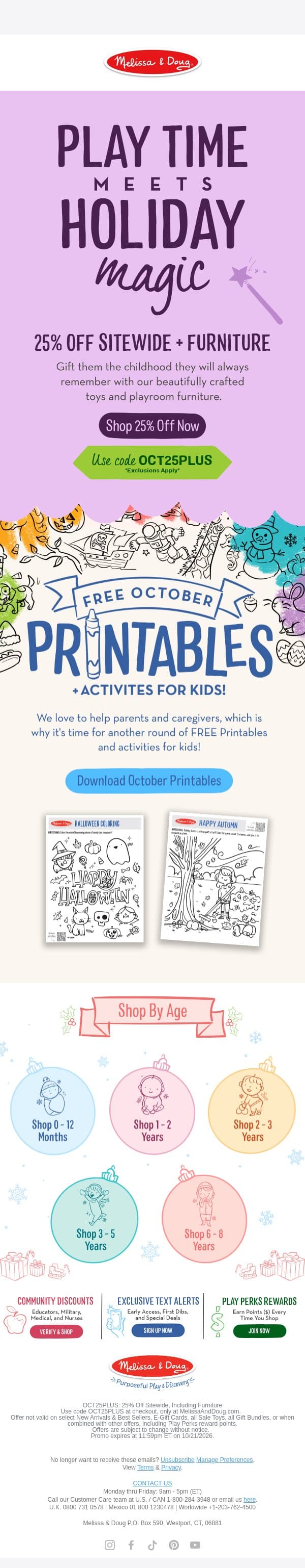 25% off Toys & Furniture! email from Melissa & Doug screenshot