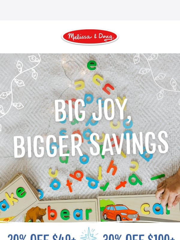 The More You Gift, The More You Save! email from Melissa & Doug