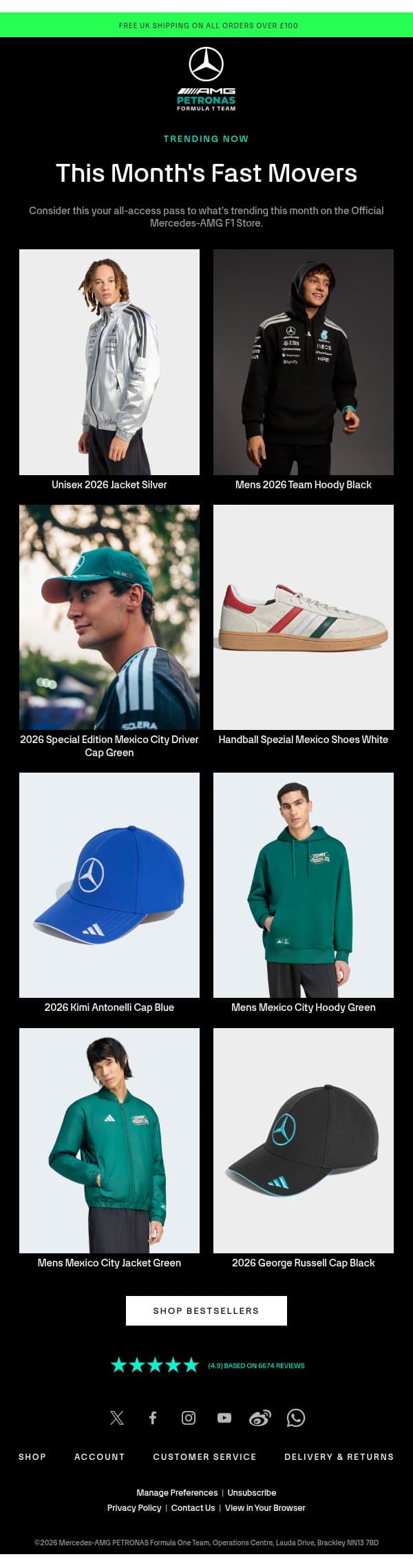 This Month’s Must-Haves email from Mercedes-AMG Petronas Formula One Team screenshot