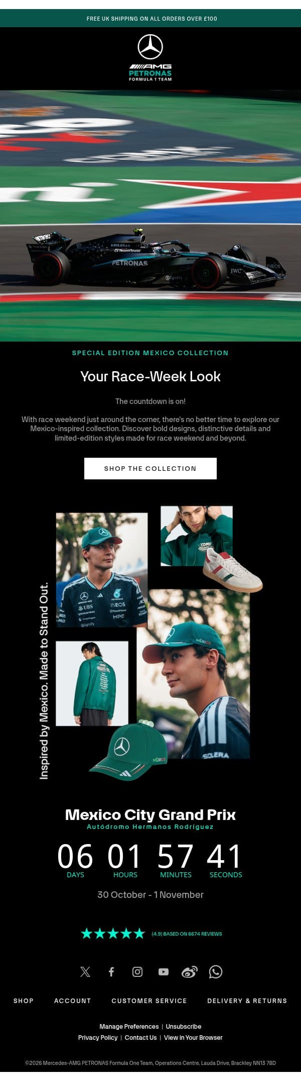 Race Week, Mexico Style 🇲🇽 email from Mercedes-AMG Petronas Formula One Team screenshot