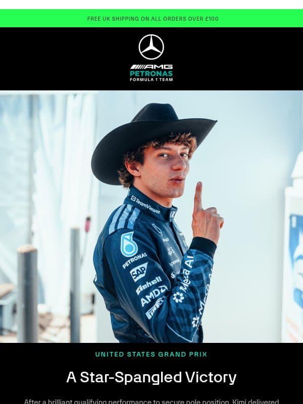 Victory For Kimi In Texas! email from Mercedes-AMG Petronas Formula One Team