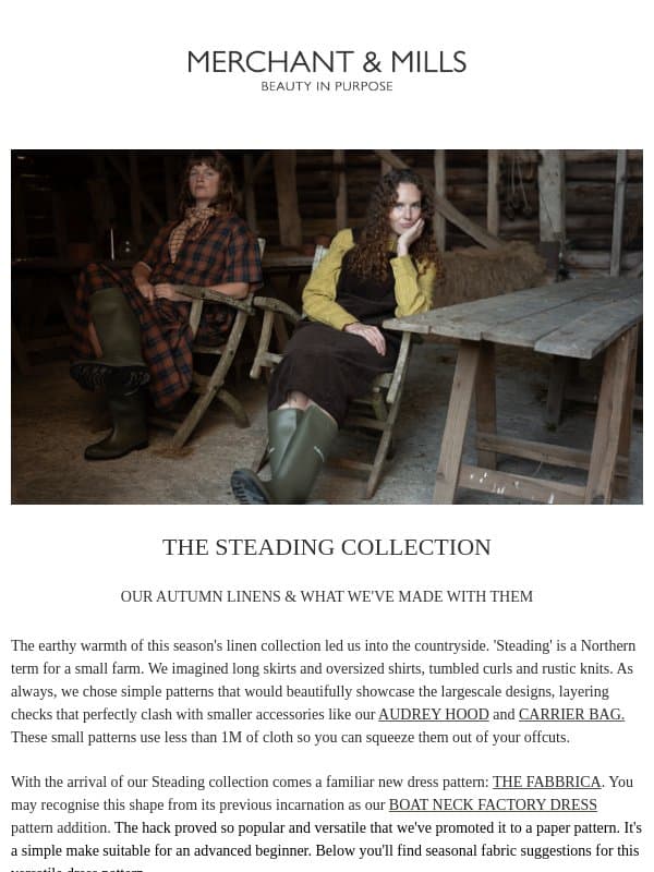 The Fabbrica Dress email from Merchant & Mills