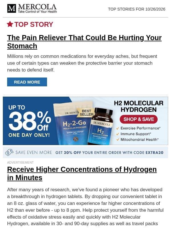 The Pain Reliever That Could Be Hurting Your Stomach email from Mercola