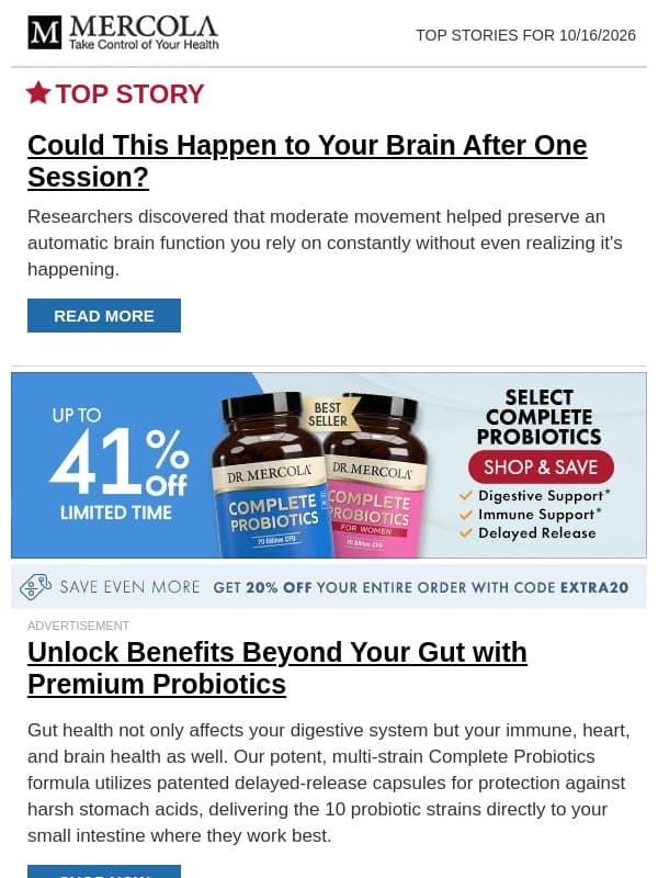 Could This Happen to Your Brain After One Session? email from Mercola