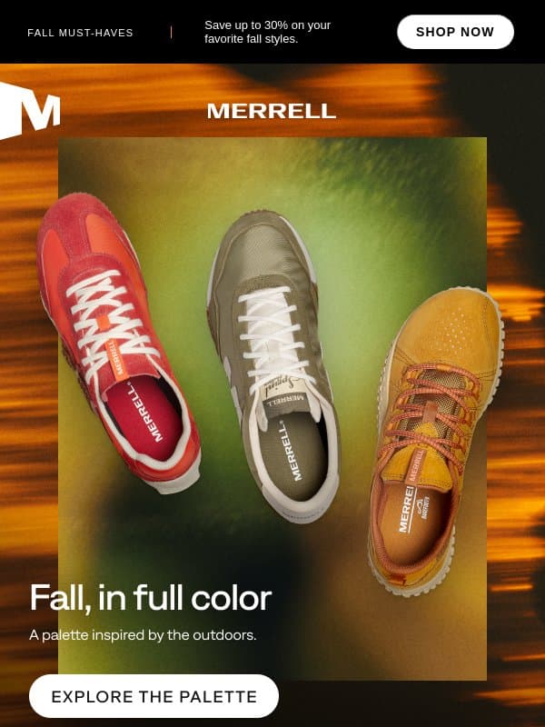 Fall color looks good on you email from Merrell