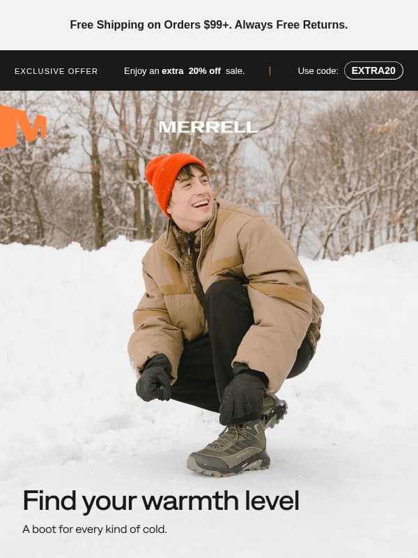 Your guide to winter boot insulation email from Merrell
