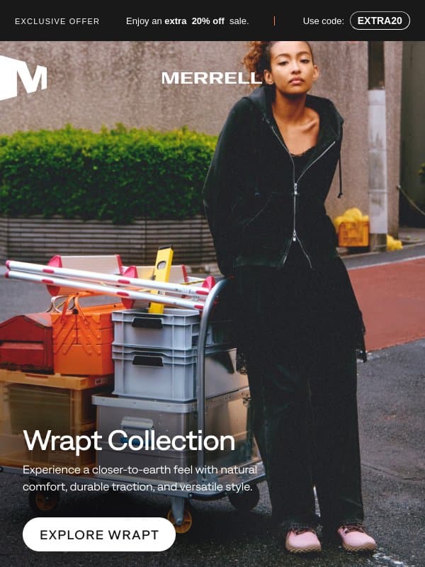 Wrapt: Now up to 40% off email from Merrell