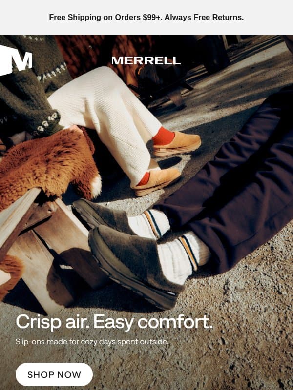Your cozy-season favorites are here email from Merrell