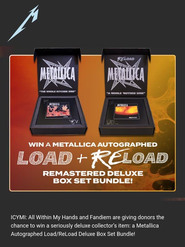 🤘Get A Load Of Our Latest Fandiem Sweepstakes! email from Metallica
