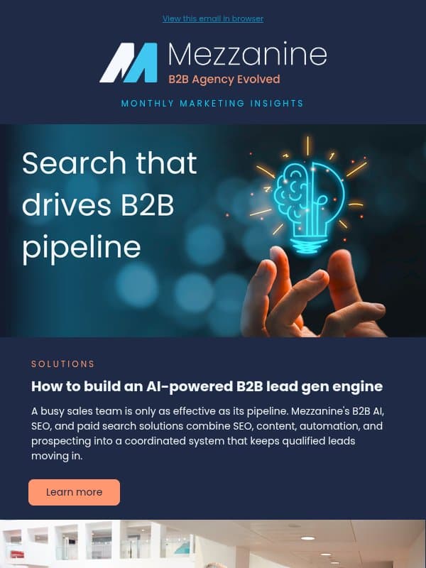 How to build an AI-powered B2B lead gen engine email from Mezzanine Growth Agents