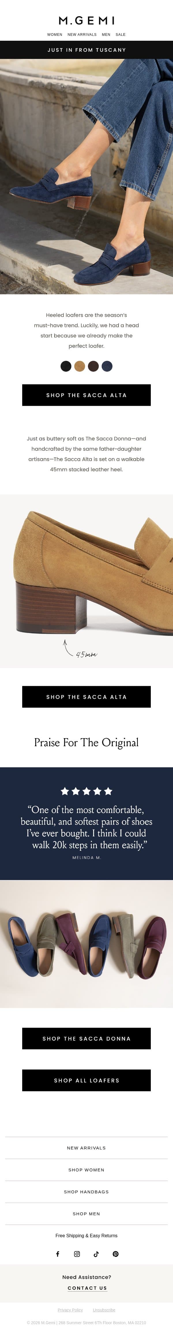 Our Perfect Loafer, Now As A Heel email from M.Gemi screenshot