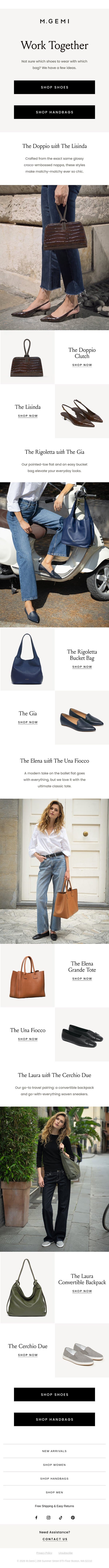 These Shoes & Bags Are Better Together email from M.Gemi screenshot