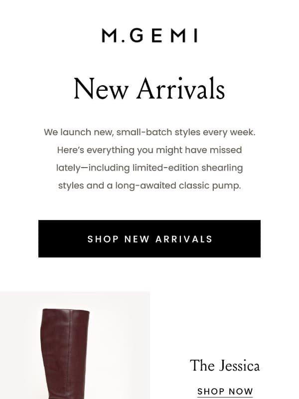 October’s New Arrivals email from M.Gemi