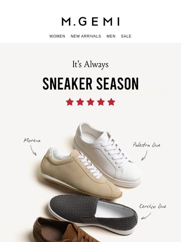 Every Single Sneaker email from M.Gemi
