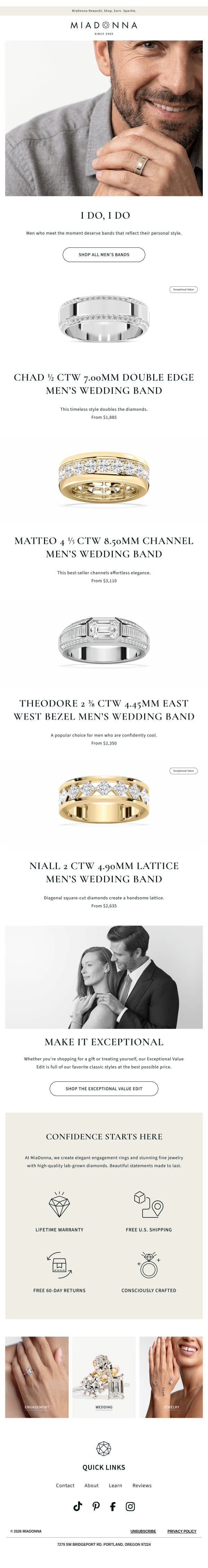 The Best Men, The Best Bands email from MiaDonna screenshot