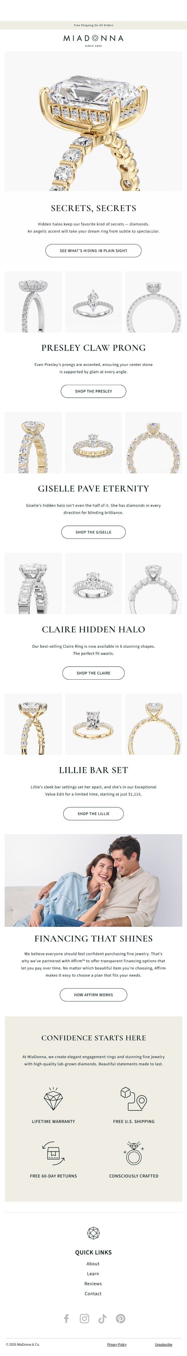 Sparkly Secrets: Hidden Halos We Love email from MiaDonna screenshot