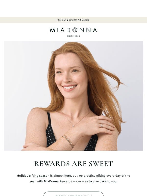 Get More with MiaDonna Rewards email from MiaDonna