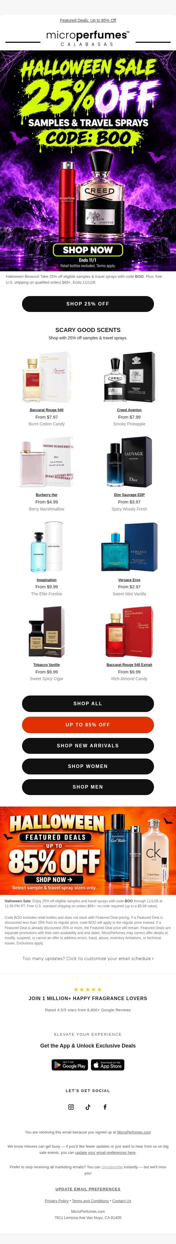 ⚠️ WARNING: YOU’LL WANT EVERYTHING email from MicroPerfumes screenshot