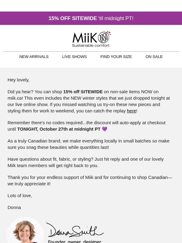 Here's what's NEW, gorgeous 😍 email from Miik