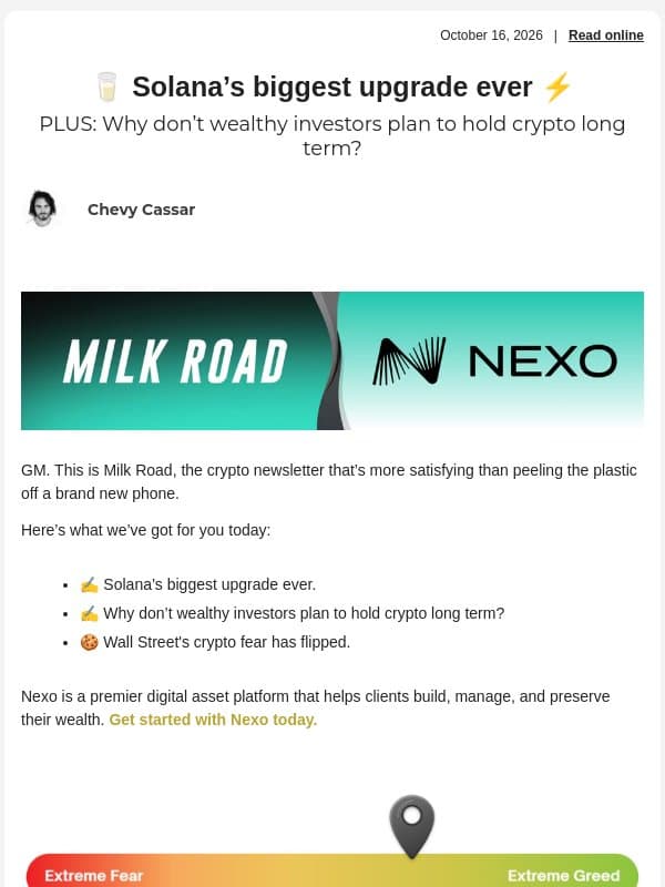 🥛 Solana’s biggest upgrade ever ⚡ email from Milk Road