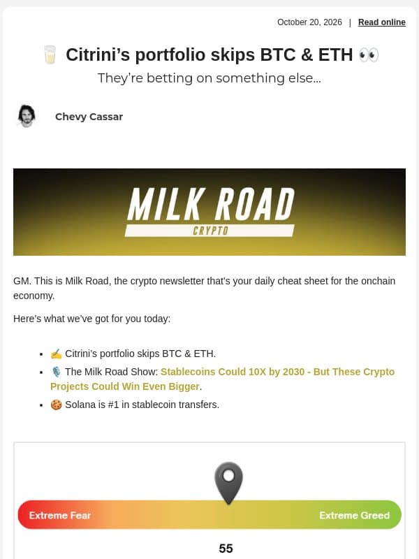 🥛 Citrini’s portfolio skips BTC & ETH 👀 email from Milk Road