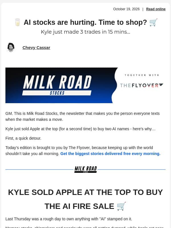 🥛 AI stocks are hurting. Time to shop? 🛒 email from Milk Road