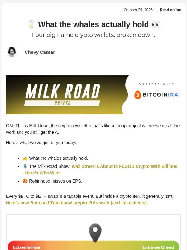 🥛 What the whales actually hold 👀 email from Milk Road