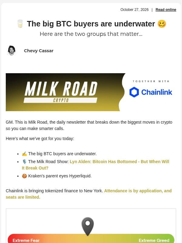 🥛 The big BTC buyers are underwater 🥴 email from Milk Road