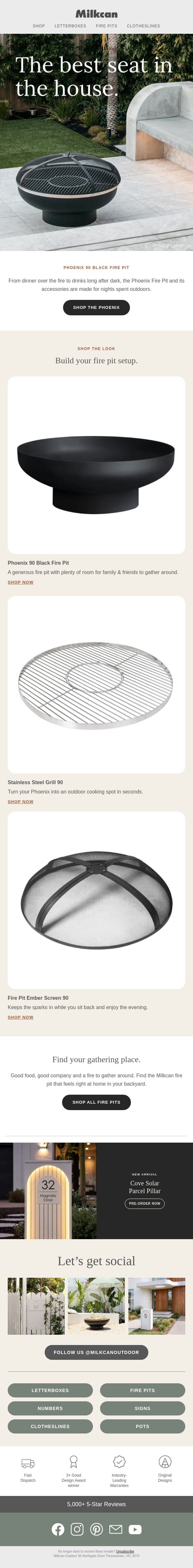 Upgrade your outdoor entertaining game 🔥 email from Milkcan Outdoor screenshot
