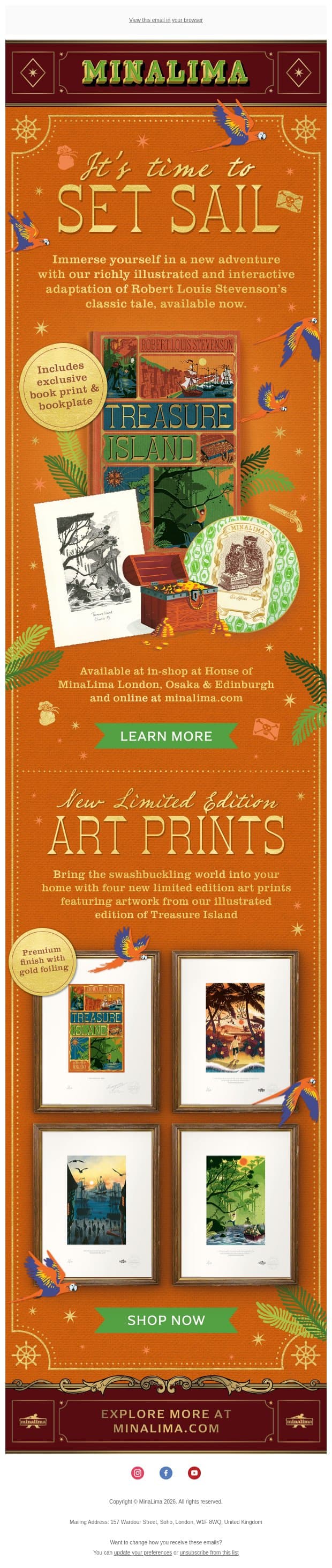 OUT NOW: Treasure Island ๐ช๐๏ธ email from MinaLima screenshot