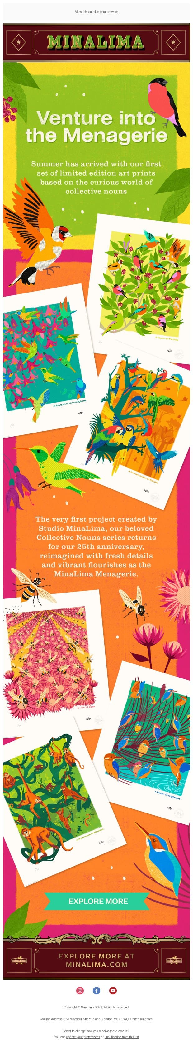NEW: MinaLima Menagerie has arrived πΏππ¦ email from MinaLima screenshot