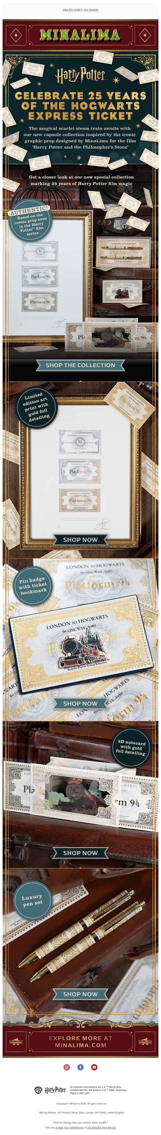 NEW: All Aboard the Hogwarts Express 🚂 email from MinaLima screenshot