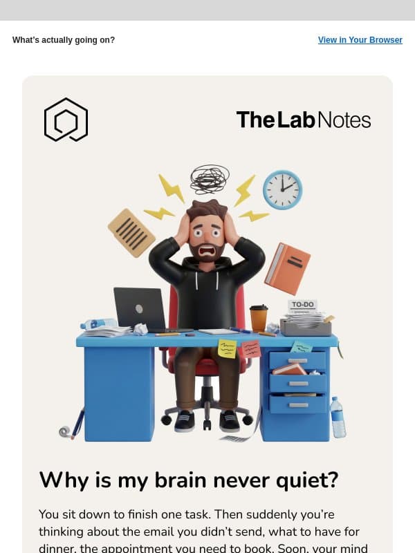 Why is my brain so noisy? email from Mind Lab Pro