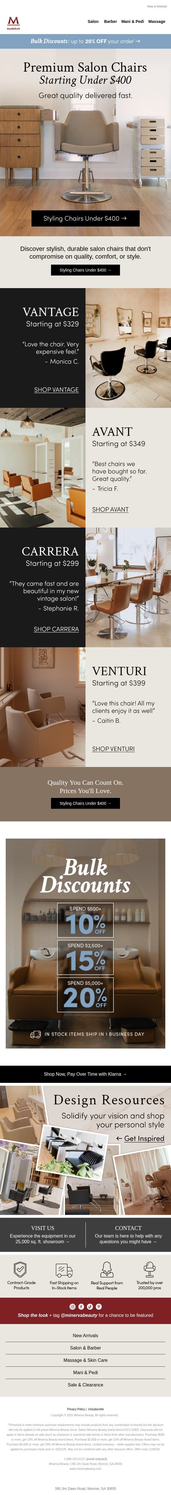 Great style. Better prices. ๐ธ email from Minerva Beauty screenshot